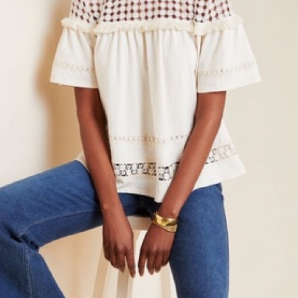Anthropologie Eri + Ali Lace Boho Top Myla